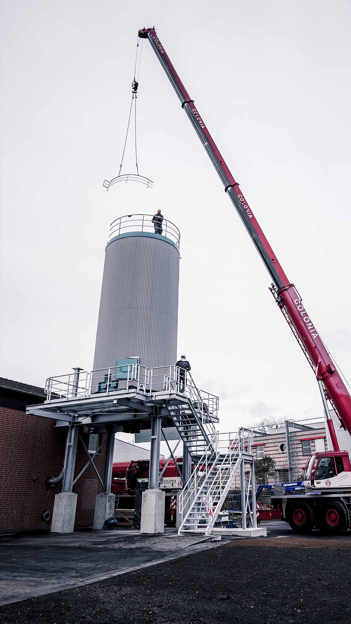 Krank platziert Silo Krank platziert Silo